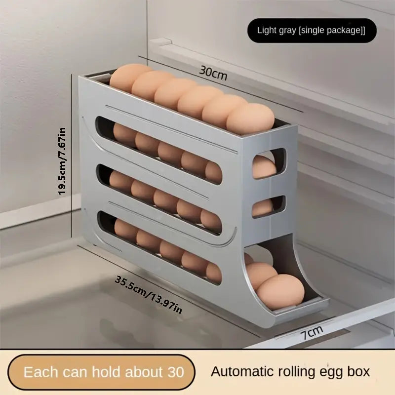 Refrigerator Egg Storage Box | Automatic Egg Rolling Rack | Large Capacity