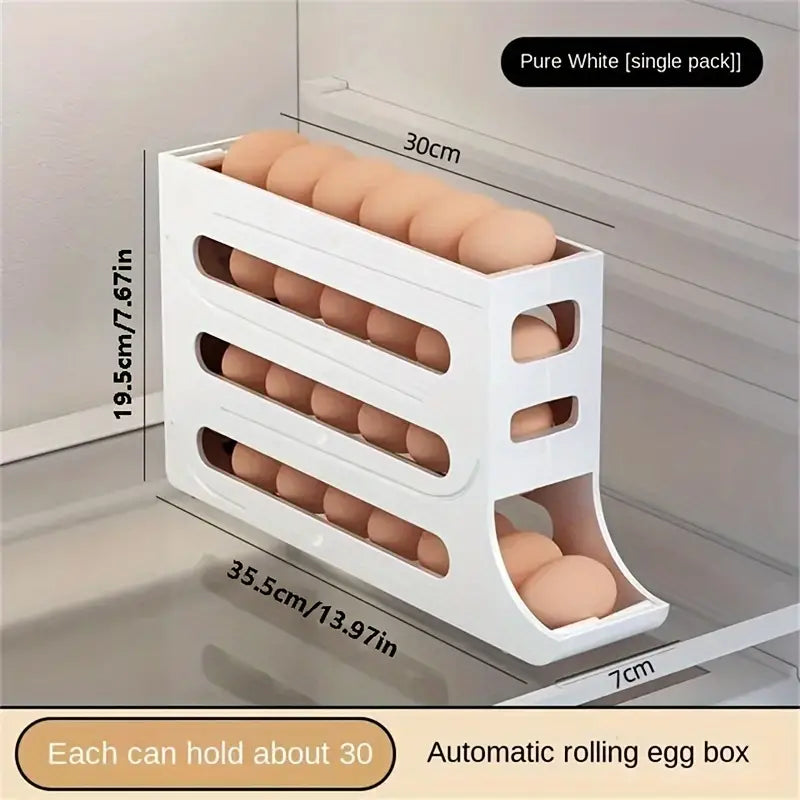 Refrigerator Egg Storage Box | Automatic Egg Rolling Rack | Large Capacity