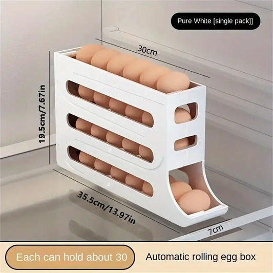 Refrigerator Egg Storage Box | Automatic Egg Rolling Rack | Large Capacity