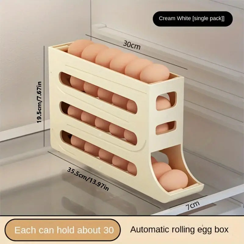 Refrigerator Egg Storage Box | Automatic Egg Rolling Rack | Large Capacity